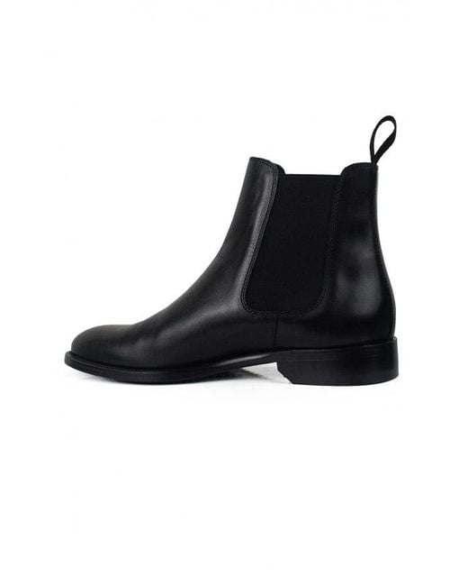 ALBERTO Black Calfskin Leather Chelsea Boots for men