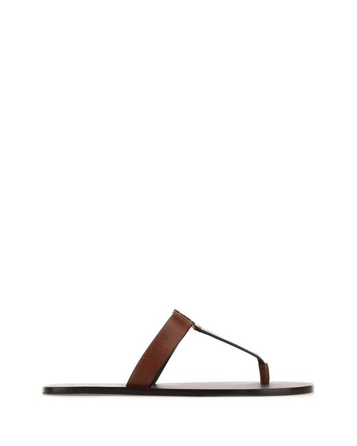 Saint Laurent Brown Solid Sandals