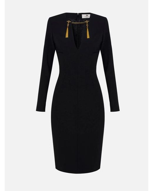 Elisabetta Franchi Elisabetta -franchi -jurk Met Juweelketen in het Black