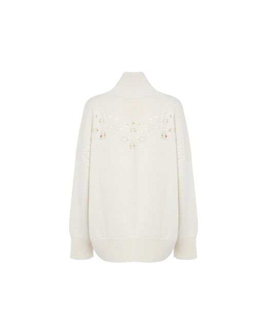 Chloé White Chloé Knitted Wool Sweater