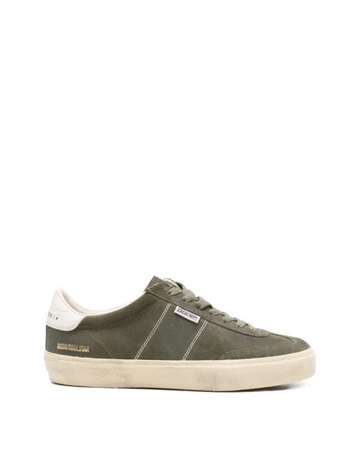 Golden Goose Deluxe Brand Green Soul-Star Suede Upper Toe And Tongue Leather Heel
