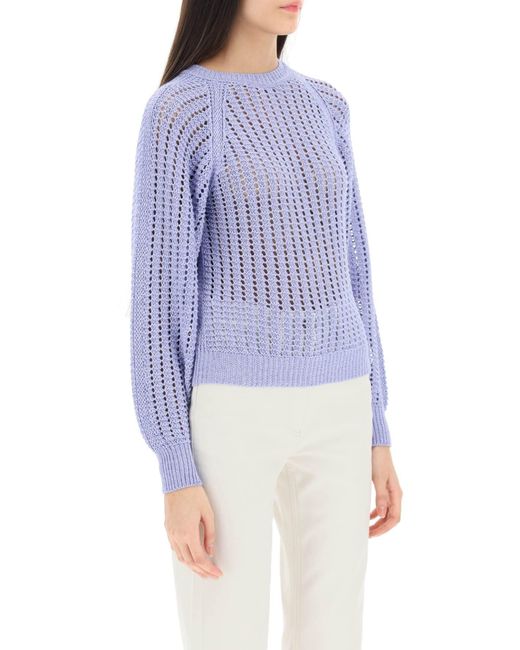 Agnona Blue Cotton Silk Sweater