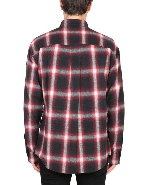 DSquared² Red Drop Shoulder Flannel Shirt for men