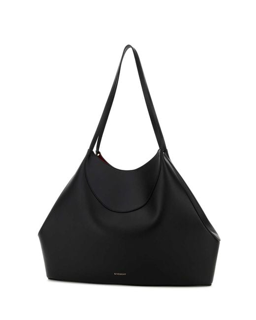 Givenchy Black Leather Medium Facet Shopping Bag
