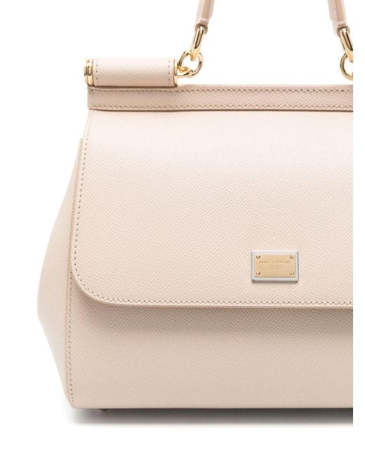 Dolce & Gabbana Natural Sicily Large Leather Handbag