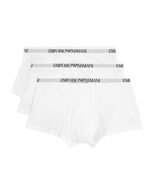 Emporio Armani White Logo Trunk 3Pack