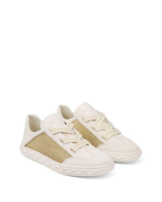 Jimmy Choo White Diamond Leather Sneakers