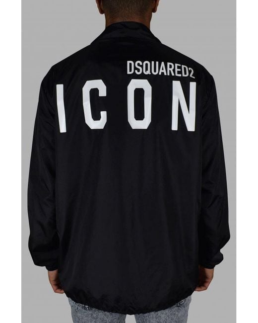 DSquared² Black Waterproof Casual Jacket