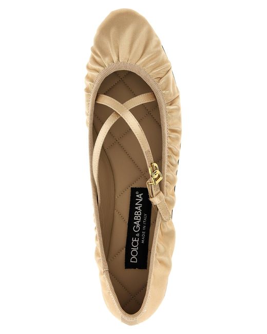 Dolce & Gabbana Natural 'Vally' Ballet Flats