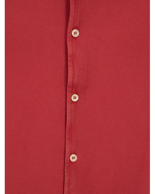 Fedeli Red Robert Cotton Piqué Shirt