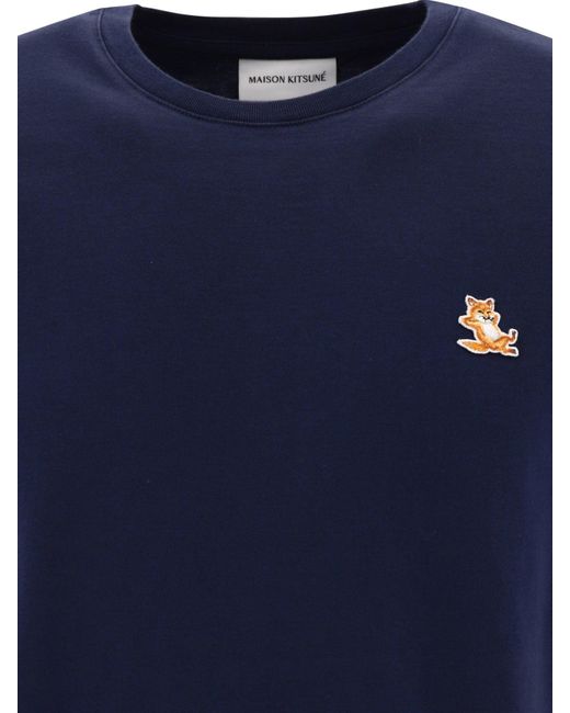 Maison Kitsuné Maison Kitsuné "chilax Fox" T -shirt in het Blue voor heren