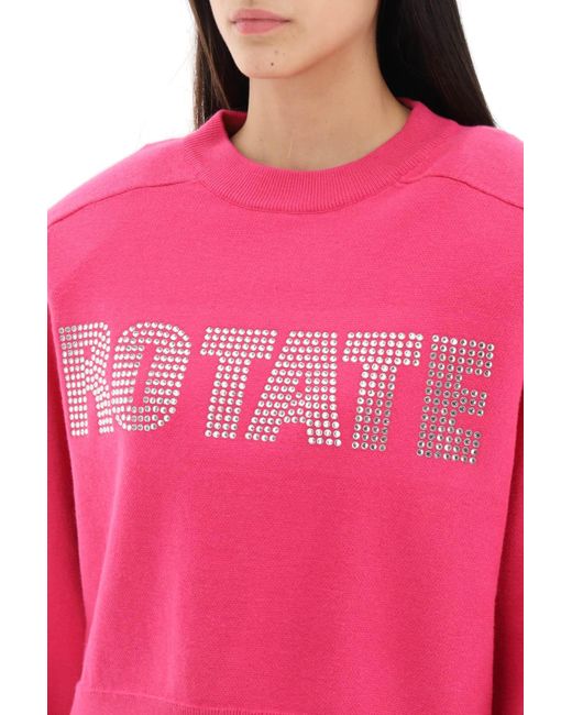 Rotar el logotipo de Rhinestone suéter de algodón orgánico ROTATE BIRGER CHRISTENSEN de color Pink