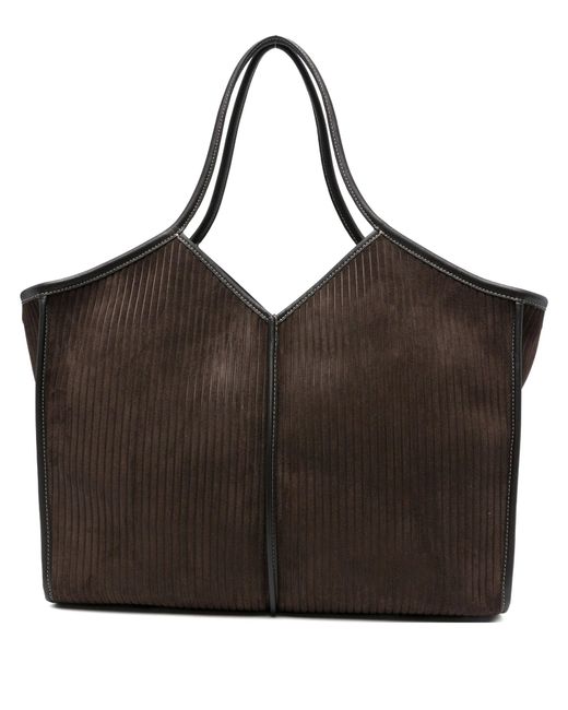 Hereu Brown Calella Squared Medium Corduroy Suede Bags