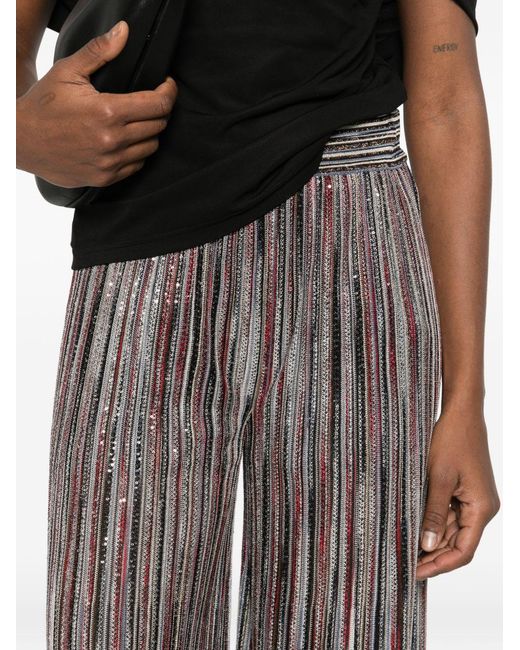 Missoni Gray Striped Wide-Leg Trousers