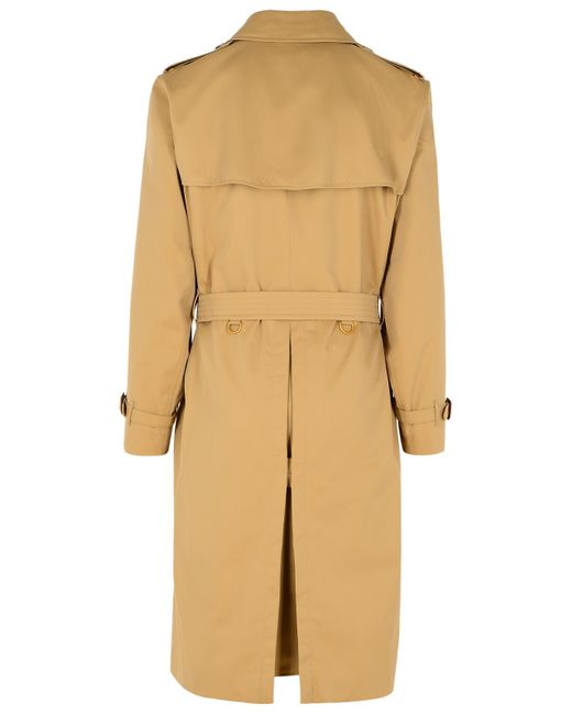 Burberry Natural Long 'Kensington' Cotton Trench Coat for men