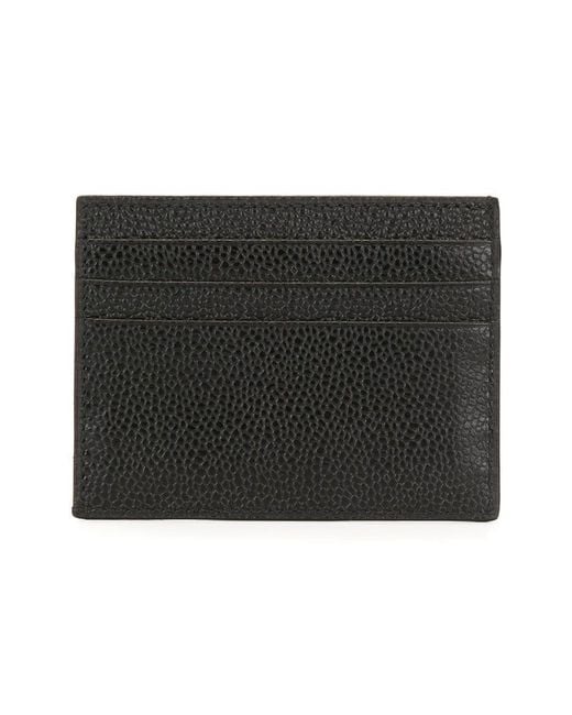 Thom Browne Black Card Holder With Note Compartment for men