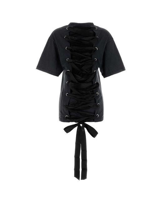 Balenciaga Black Lace Up T-Shirt