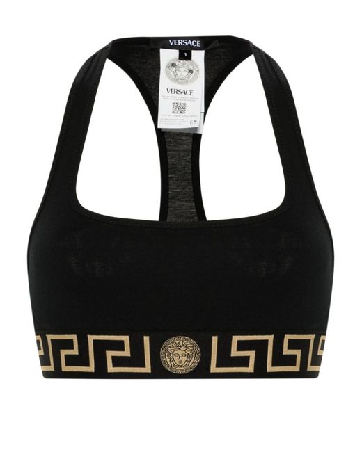 Versace Bralette Met Greca Print in het White