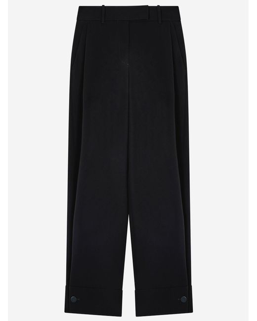 Giorgio Armani Black Silk Cady Trousers With Darting