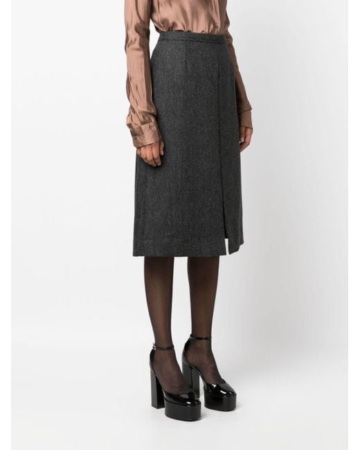 Dries Van Noten Gray 02260 Shea 7245 W.W.Skirt