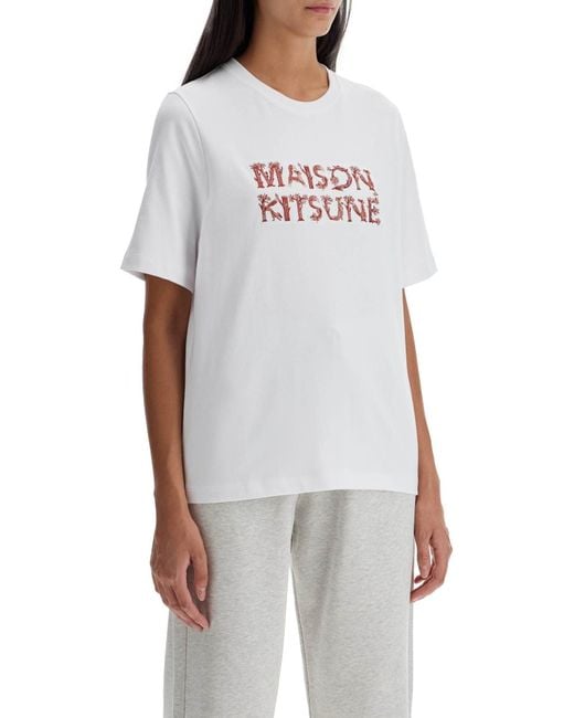 Maison Kitsuné White Woodland Alphabet T Shirt