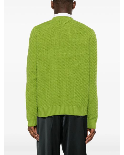 Jersey de punto acanalado de Prada de hombre de color Green