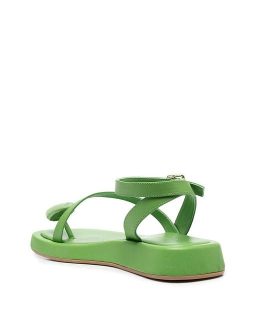 Gia Borghini Green Flat Thong Sandal Shoes