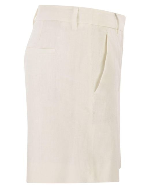Max Mara Natural Smmparty Linen Straw Shorts