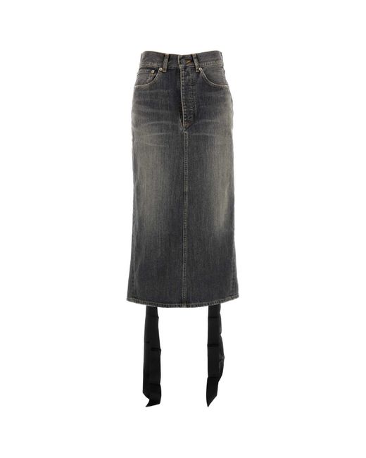 Balenciaga Black Denim Skirt