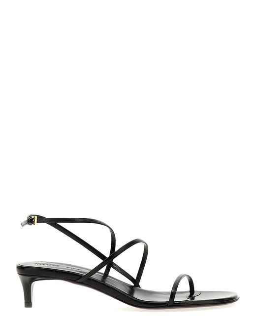 Khaite Black 'Loop Kitten' Sandals