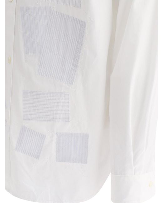 Camisa de mosaico de Junya Watanabe de hombre de color White