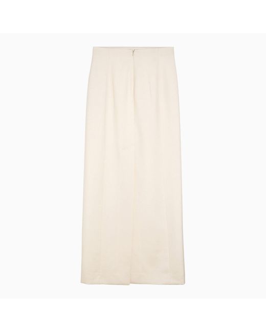 Wardrobe NYC Natural Long Skirt With Slit