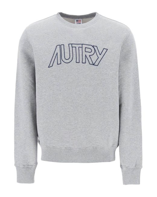 Autry Gestickte Logo -ikone -sweatshirt in het Gray voor heren