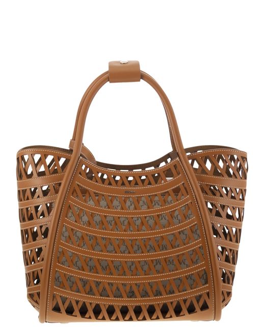 Max Mara Brown Marinesweaving Marine Small Woven Ledertasche