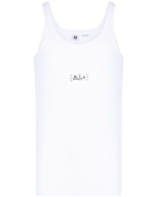 Random Identities White Logo Rib Tanktop