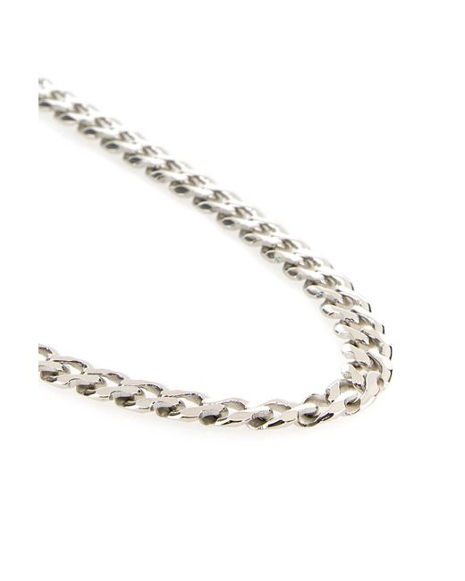 Emanuele Bicocchi White 925 Edge Chain Necklace for men