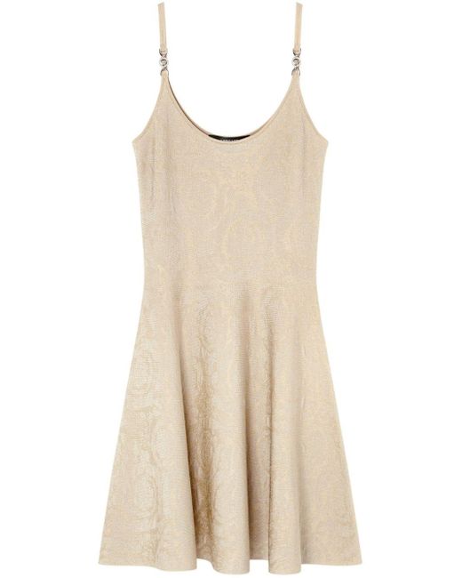 Versace Barocco Textuur Korte Jurk in het Natural