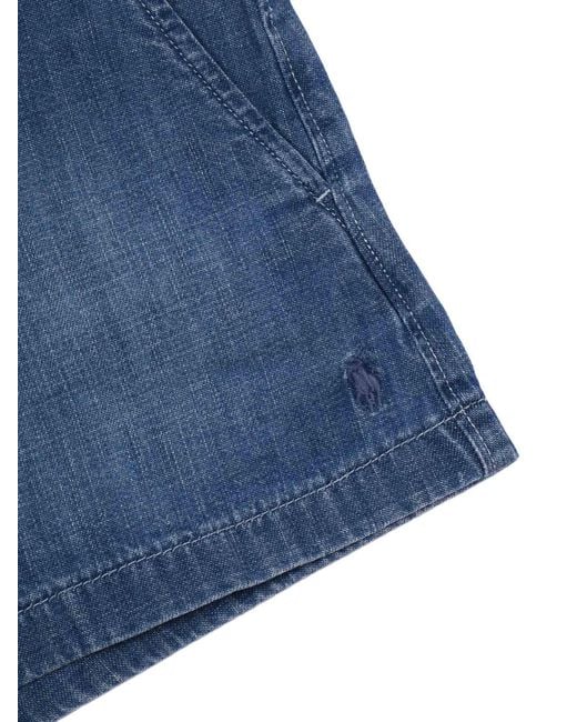 Polo Ralph Lauren Blue Woven-Shorts Cotton Bermuda Short