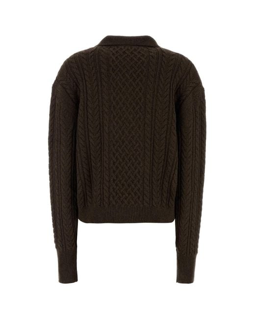 Des Phemmes Black Chocolate Nylon Blend Sweater