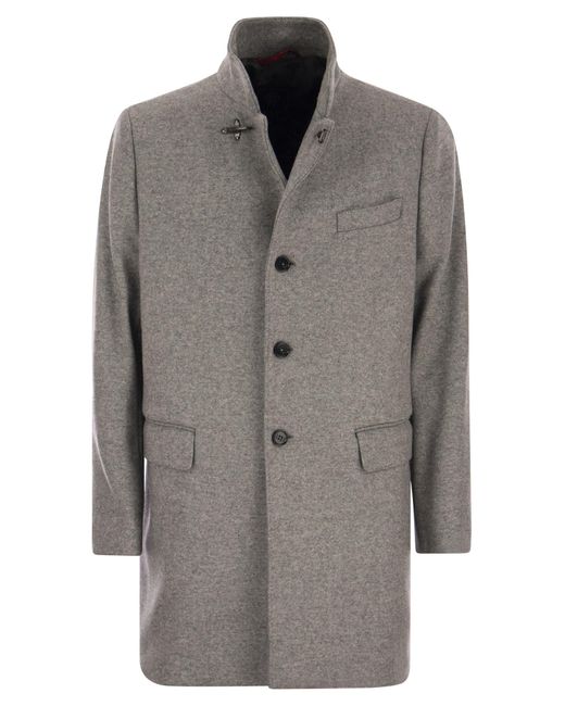 New Duty Wool Blend Coat Fay de hombre de color Gray