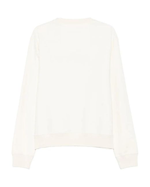 Lanvin White Cotton Sweatshirt With Embroidered Logo