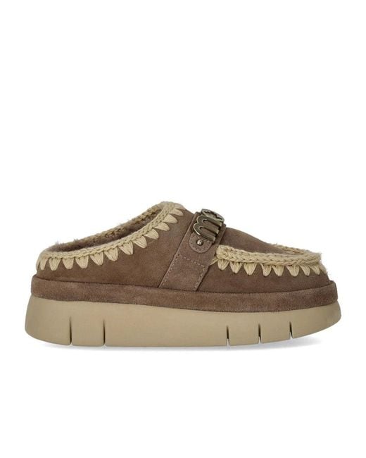 Mou Brown Bounce Welt Suede Elephant Clog