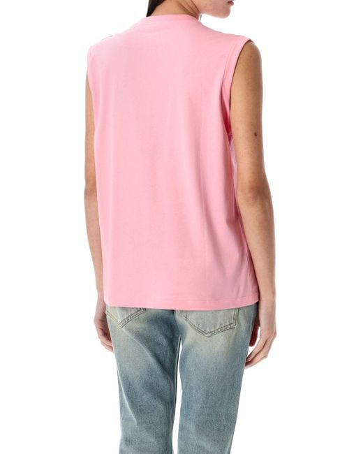 Balmain Red 3-Button Tank Top