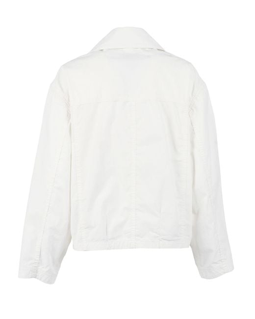 Fay White 3 Gangi Bomber Cotton Polyamide Jacket