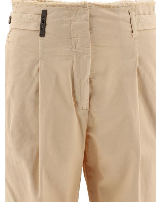 Pantalones con detalles con flecos Peserico de color Natural