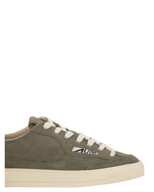 Autry Green Windscape Suede Trainers With Leather Details