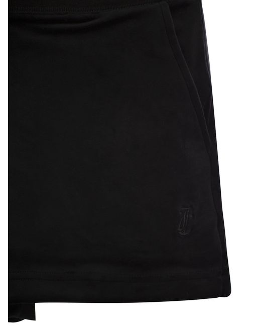 Pantalones cortos de terciopelo de alta costura Juicy Couture de color Black