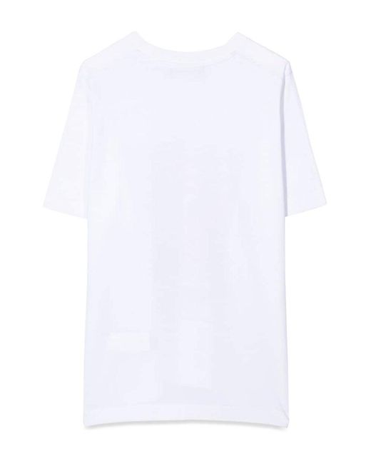 DSquared² White Front Logo And Leaf Print T Shirt
