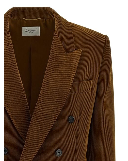 Saint Laurent Brown Cordblazer
