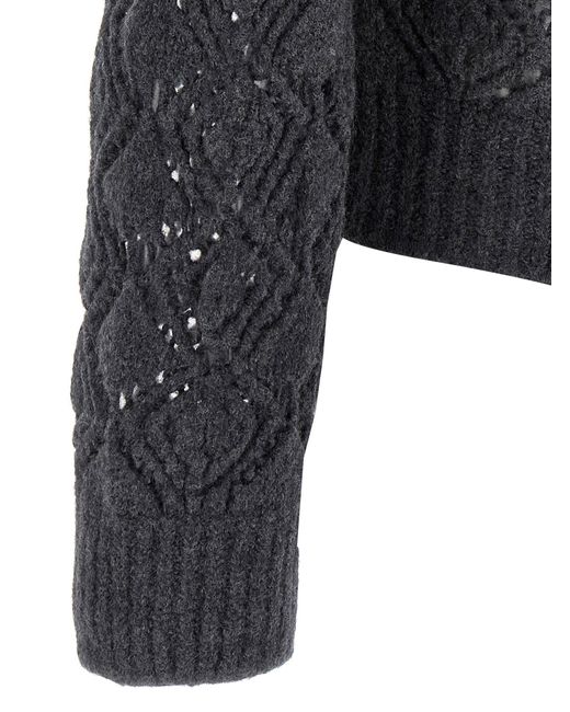 Jil Sander Openwork Wool Cardigan in het Gray voor heren